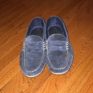 Allen Edmonds blue suede “sea island” loafers